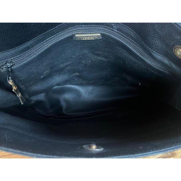 Vintage NINA RICCI Black Leather Shoulder Tote Handbag Bag   Women's Size Medium - Picture 7 of 12